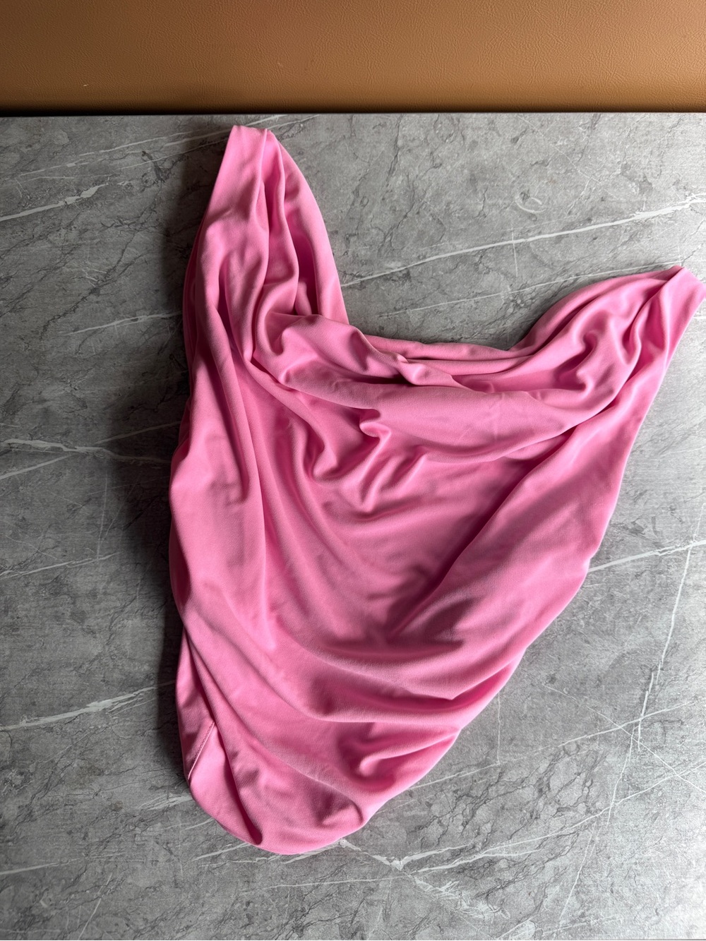 Zara Ruched Cowl Neck Bubblegum Top